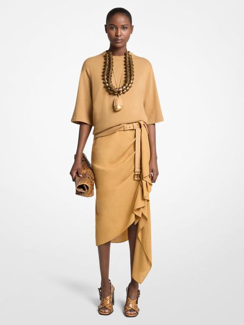 MICHAEL KORS COLLECTION Viscose and Linen Cascade Skirt