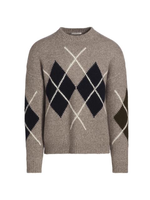 REISS Men's Argyle Wool-Blend Sweater - Oatmeal