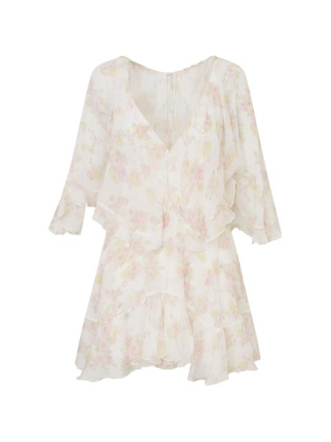 LoveShackFancy Avaline Ruffled Mini Dress multi