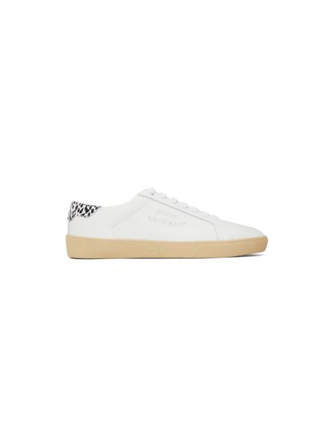 SAINT LAURENT White Zebra Court Classic SL/06 Sneakers