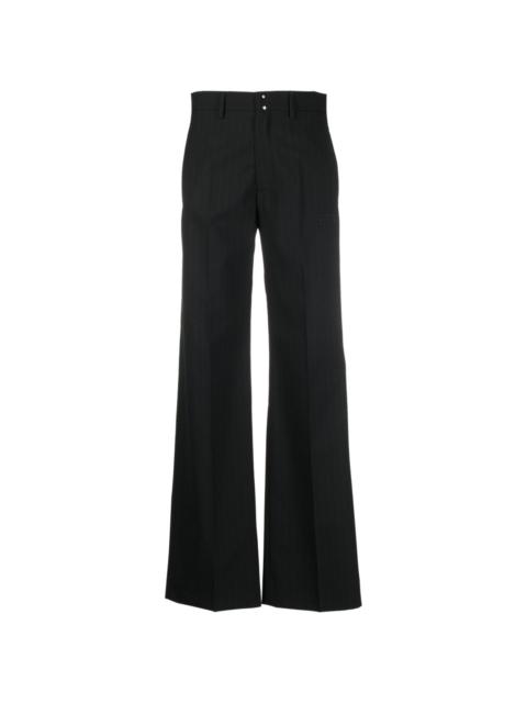 pressed-crease wide-leg trousers