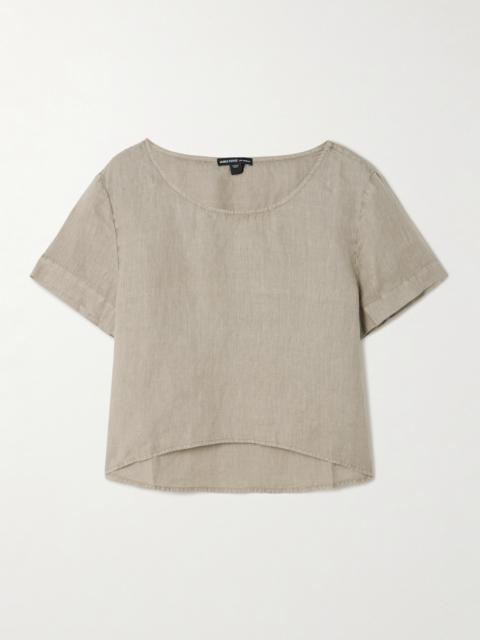 JAMES PERSE Cropped Linen-canvas T-shirt