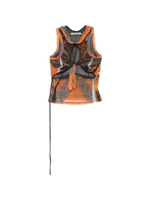 OTTOLINGER printed tie-detail top