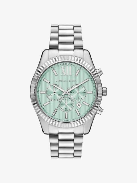 MICHAEL KORS Oversized Lexington Silver-Tone Watch