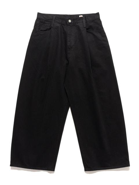 Japanese Denim Wide Leg Pleat Jeans Granite