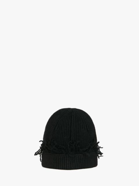 BEANIE WITH FRINGE DETAIL