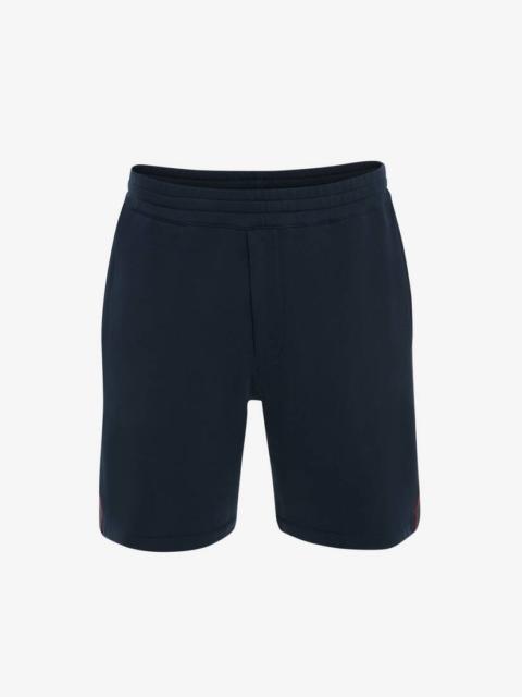 Selvedge Logo Tape Shorts in Ink Blue