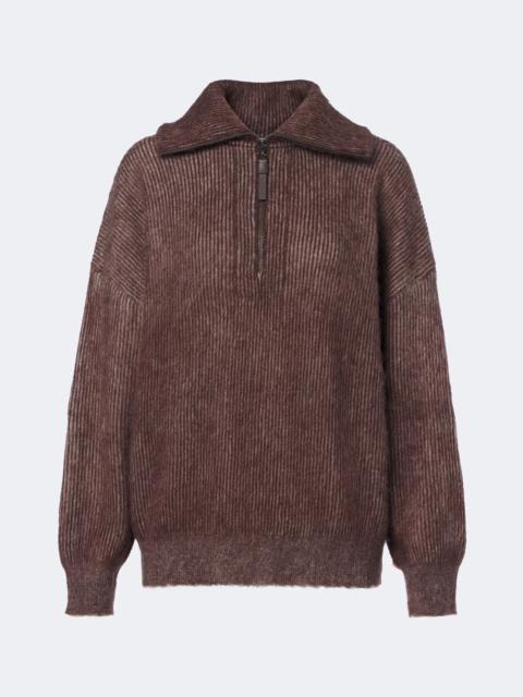 Brunello Cucinelli Mohair and wool-blend half-zip sweater