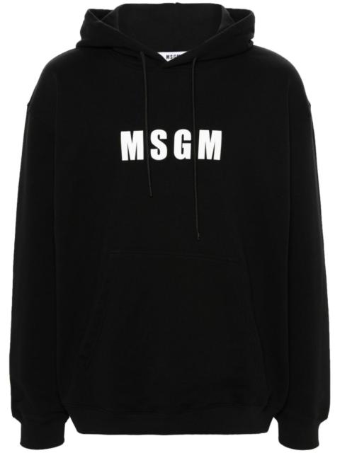 MSGM logo-print cotton hoodie