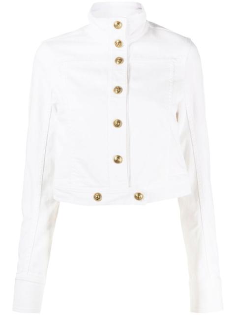 VERSACE JEANS COUTURE logo-patch cropped jacket