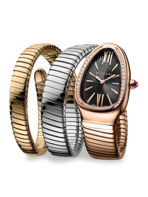 BVLGARI Women's Serpenti 18K Rose Gold, White Gold & Yellow Gold Double Twist Watch