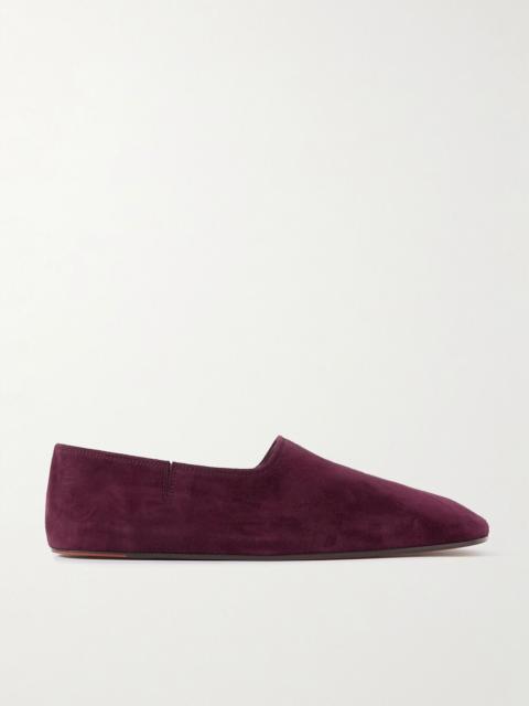 Loro Piana Gravina suede loafers Plum