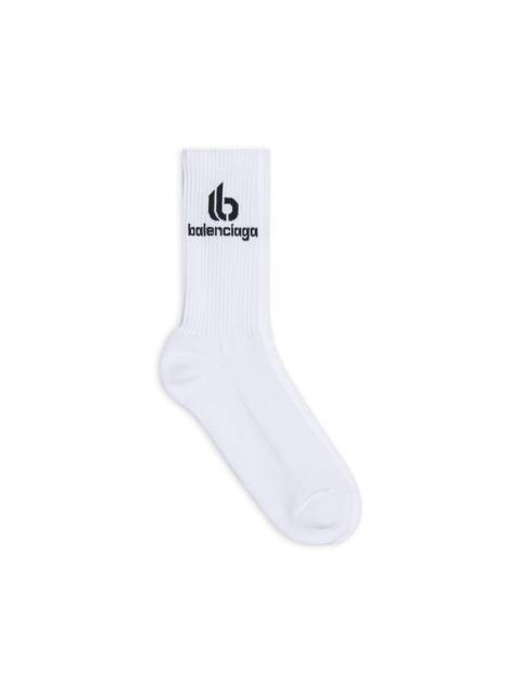 BALENCIAGA Men's Double B Socks in White
