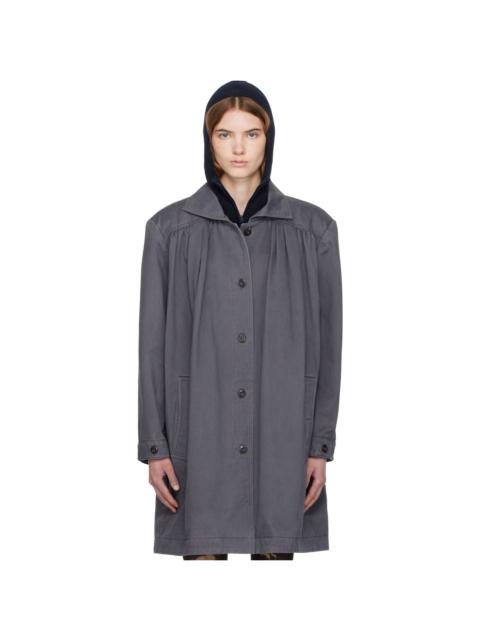 OPEN YY Gray Over Shirred Top Coat