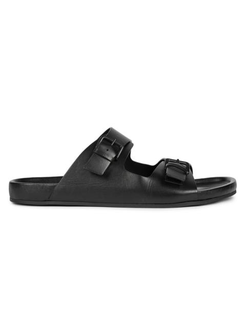 AMI Paris Men's Double Buckle Leather Sandals - Noir
