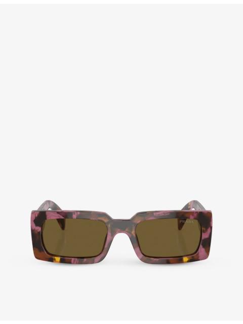 Prada PR A07S pillow-frame tortoiseshell acetate sunglasses