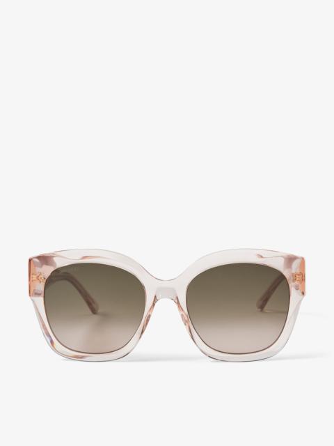Leela
Nude Square Frame Sunglasses with Glitter