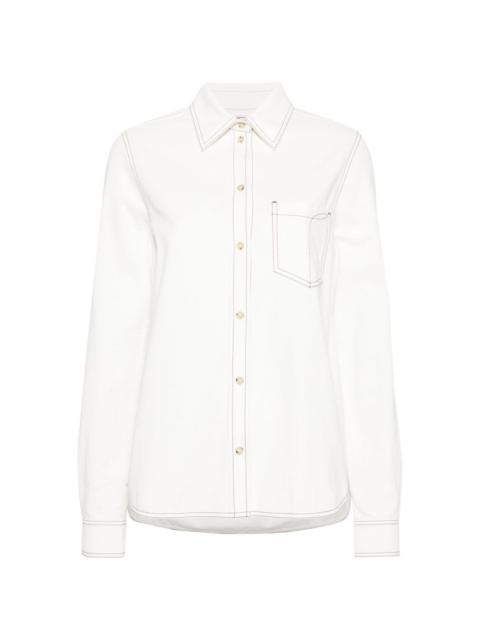 Totême contrast-stitching organic cotton shirt