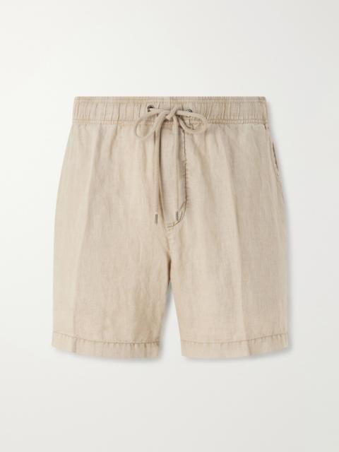 JAMES PERSE Straight-Leg Garment-Dyed Linen Drawstring Shorts