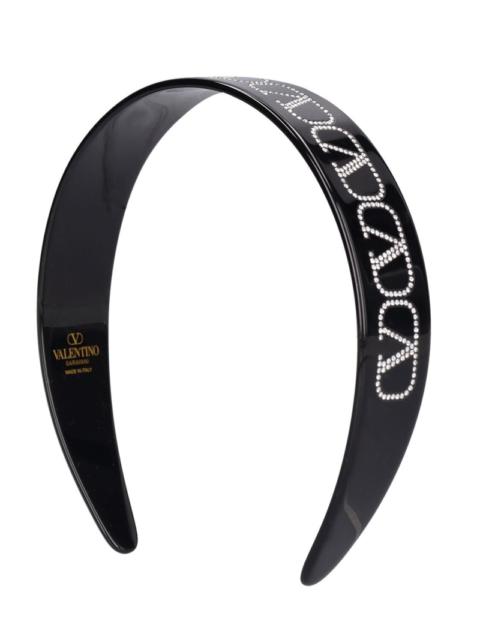 Valentino Crystal V logo all over resin headband