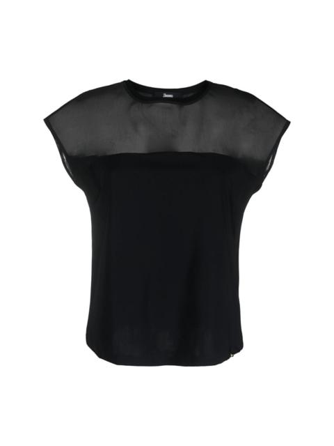 Herno tulle-panel T-shirt