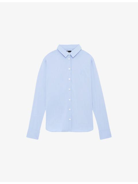 The Kooples Logo-Embroidered Long-Sleeve Cotton Shirt