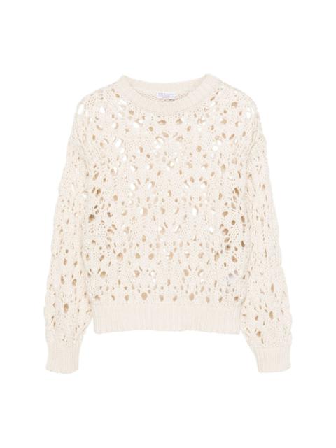 open-knit cotton jumper