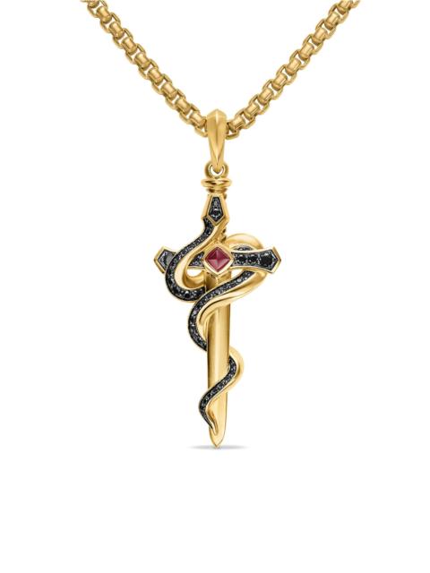 DAVID YURMAN Men's Ouroboros Snake Amulet in 18K Yellow Gold - Ruby