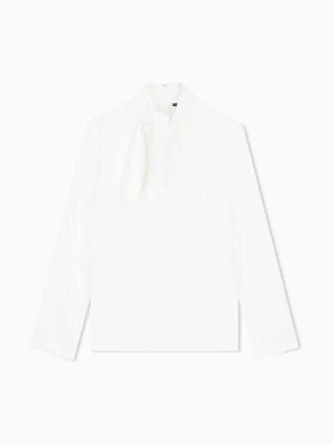 EMPORIO ARMANI UNLINED SHIRT IN TECHNO TWILL WITH BACK ZIPPER AND HOOK