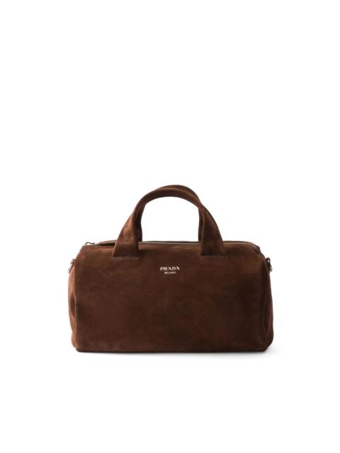 Prada suede duffle bag