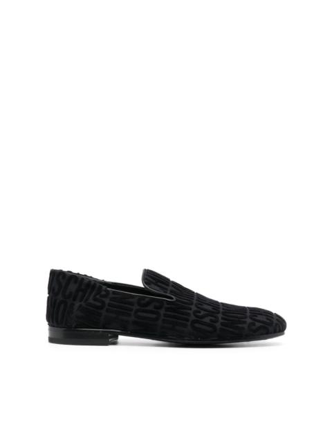 Moschino jacquard leather loafers