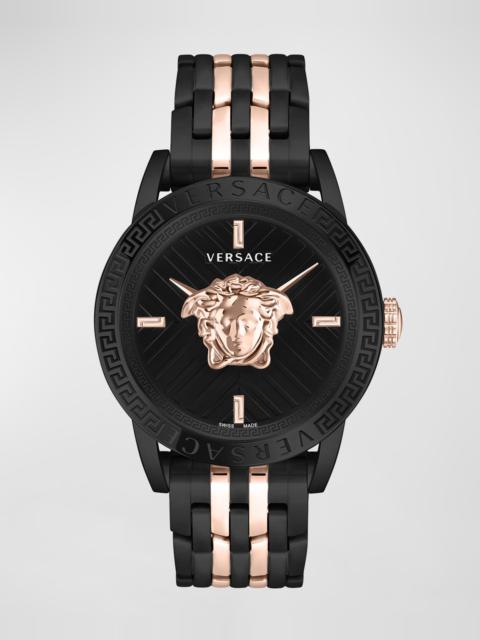 VERSACE Men's V-Code Medusa Head Two-Tone Bracelet Watch, 43mm