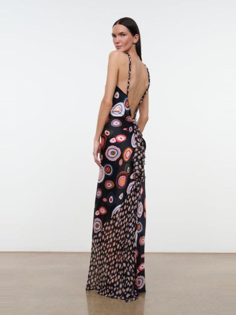 STAUD STAUD CHARLI SILK DRESS MILLEFIORE MULTI
