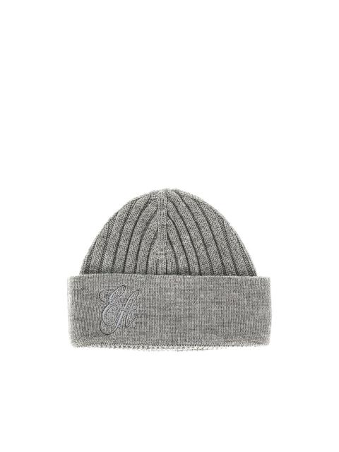 EMPORIO ARMANI logo-embroidered beanie hat
