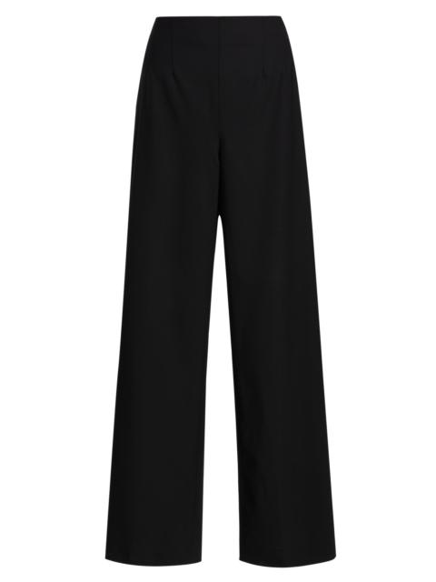 Oscar de la Renta Women's Stretch-Wool Tailored Pants - Black