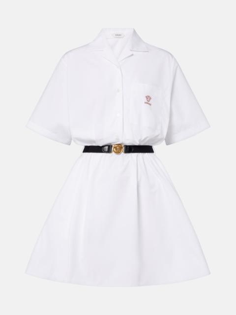 VERSACE Belted cotton poplin minidress