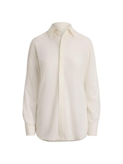 Ralph Lauren Women's Adrien Silk Relaxed-Fit Shirt - Cream