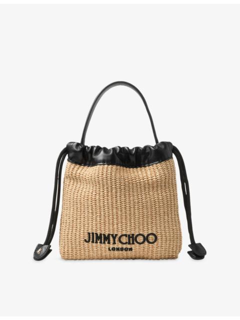 JIMMY CHOO Drawstring Soft Raffia Pouch