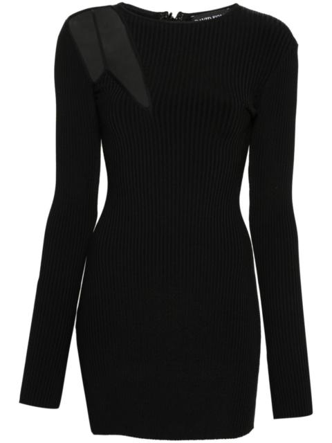 David Koma mesh-ribbed mini dress