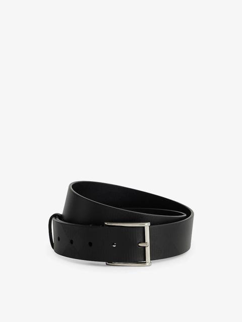 Burberry Embossed signature check-pattern leather belt