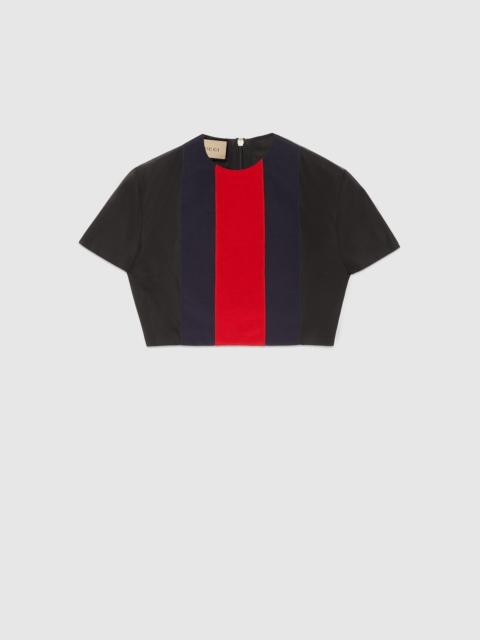 Gucci Web Silk Cropped Top