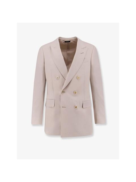 TOM FORD TOM FORD Beige Wool/Cashmere/Silk Blazer Jacket New & Authen