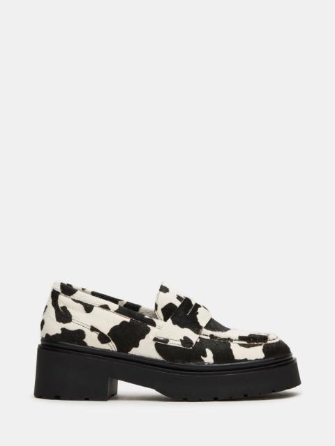 STEVE MADDEN LAYKEN BLACK COW PRINT