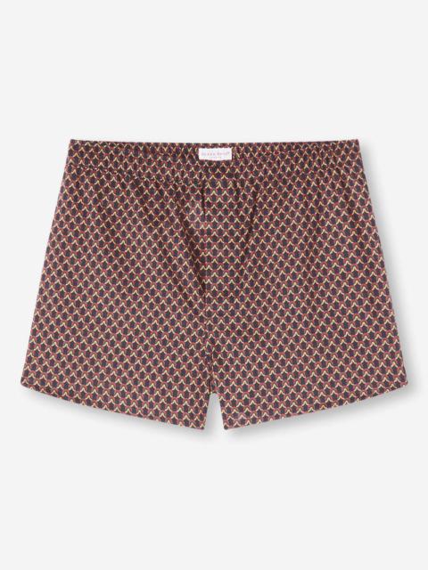Derek Rose Men's Modern Fit Boxers Ledbury 65 Cotton Batiste Multi