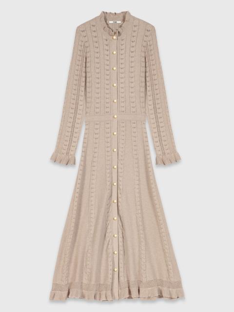 maje Textured knit maxi dress