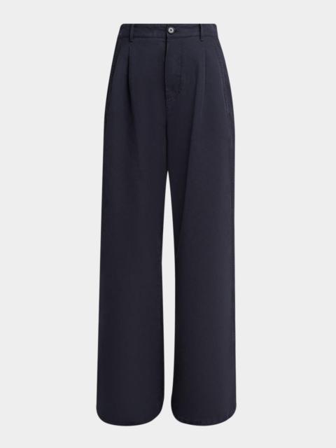 Jil Sander Pleated Cotton Wide-Leg Trousers
