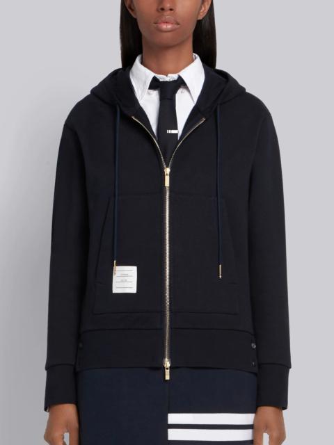 Thom Browne Navy Classic Loopback Cotton Center Back Stripe Zip-up Hoodie