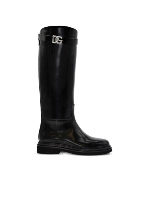 Dolce & Gabbana logo-plaque equestrian boots