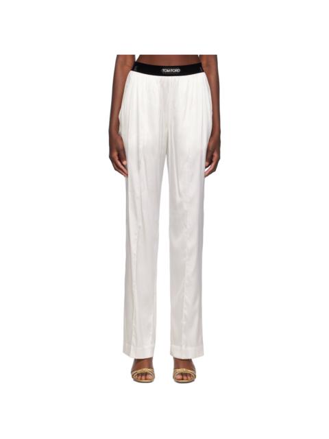 Off-White Stretch Silk Pyjama Pants