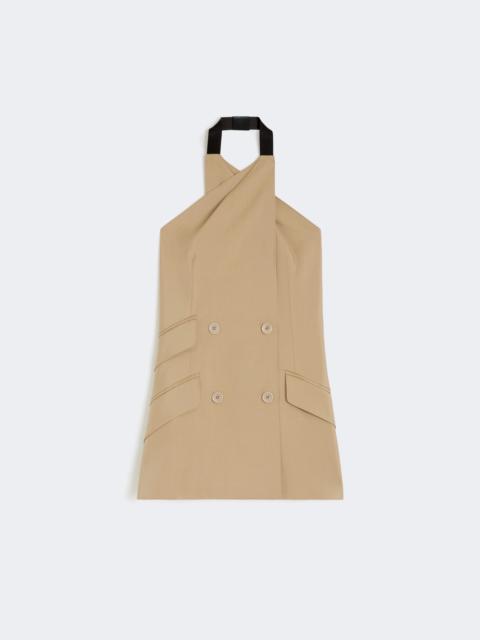 Max Mara Wool and silk poplin sleeveless jacket - CAMEL